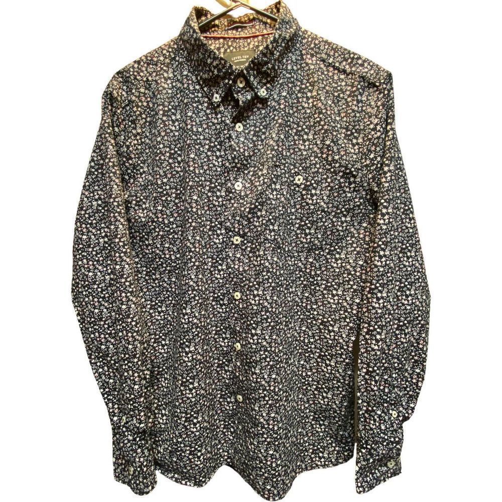 Level Ten mens LG Floral Print Button Up Shirt